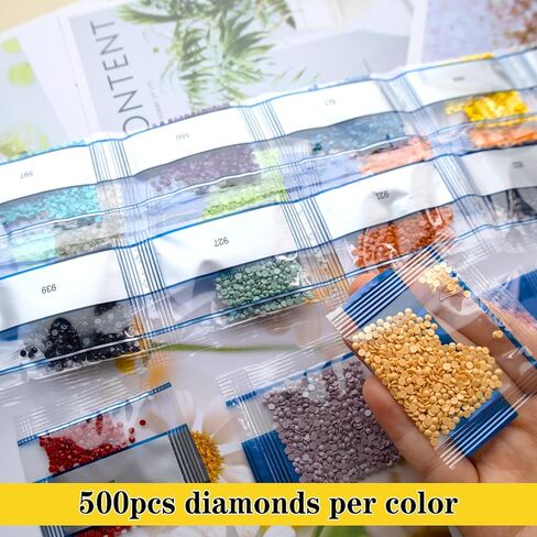 40000 قطعة 80 لونًا من الخرز الفني الماسي، أحجار الراين المستديرة ذات القاع المسطح لإكسسوارات الرسم الفني الماسي، مثاقب دائرية للفن الماسي 5D DIY Craft in Kuwait
