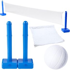 SWIMLINE ORIGINAL Pool Volleyball Net Games Set With Ball Adjustable Up To 20 Feet Wide | For Kids & Adults | 2 Blue Water-Fill Bases | Easy Assembly Compatible W/ Outdoor & Indoor Inground Pools