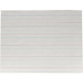 School Smart Red & Blue Newsprint Paper, 1 Inch Ruled, 11 x 8-1/2 Inches, 500 Sheets, White
