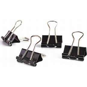 Black Binder Clips Assorted Sizes - Coideal 100 Pcs Black Metal Paper Clips Foldback Bulldog Clip Clamps for Office School (Mini, Small, Medium, Large)
