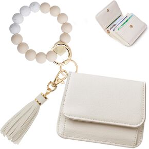 Keychain Wallet RFID Wristlet Wallets for Women,Small Wallets Woman Key Chain Wallet with Coin Pocket and Id Window
