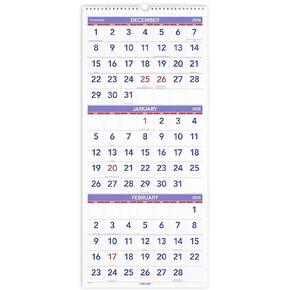 تقويم حائط AT-A-GLANCE 2025، 12 بوصة × 27 بوصة، كبير، عمودي، مرجع لمدة 3 أشهر (PM112825) in Kuwait