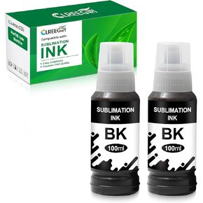 Compatible Sublimation Ink for Ecotank 2800 ET2720 ET2750 ET2760 ET2800 ET-2803 ET-2850 ET-3850 ET-3830 ET4700 ET-4760 ET-4800 WF2750 ET15000 Black Ink Refill Bottles Sublimation(2 Black)