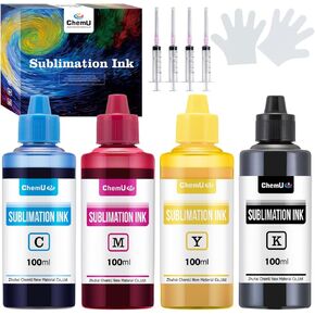 Sublimation Ink Refilled Bottles Compatible for xp-1500 WF7710 ET2760 ET2720 ET2803 ET2800 ET15000 C88 C88+ Inkjet Printer Heat Press Transfer on Mugs Plates T-Shirts Pillows Phone Case