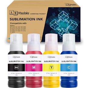 Sublimation Ink Auto Refilled Bottles 502 522 Use for Eco-Tank ET-2760 ET-2720 ET-2803 ET-2850 ET-3760 ET-4850 ET-4760 ET-15000 WF-3620 Stylus C88 Printer Heat Press Transfer on T-Shirts Mugs