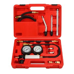 Dual Gauge Leakdown Detector Tool Set Cylinder Leak Down Tester Kit for Pressure Check & Leakage Rate Test Gasoline Engine Compression Leakdown Detector Leakage Test Set