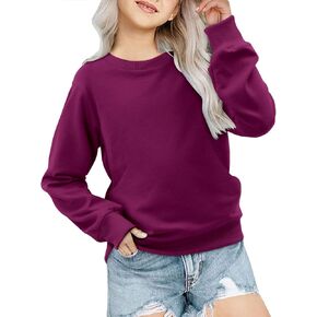 storeofbaby Girls Long Sleeve Sweatshirt Casual Crew Neck Ribbed Tops Loose Fit Pullover in Kuwait