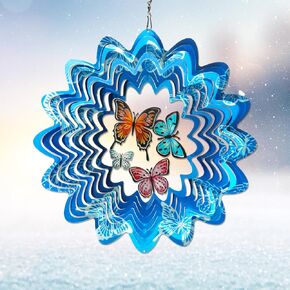 Wind Spinners Peacock Mandala Wind Spinner 3D Hanging Wind Sculpture Creates Mesmerizing Holographic Effect, Outdoor Garden Decor Kinetic Yard Art Decoration, Fun Mandala Gifts for Women Men