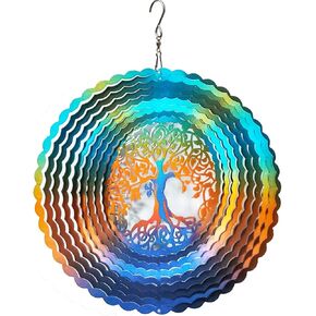 FONMY Wind Spinner Mandala Starry Sky 12 inch 3D Stainless Steel Laser Cut Metal Art Geometric Pattern - Hanging Wind Spinner, Kinetic Yard Art Decorations - Indoor/Outdoor Décor in Saudi Arabia