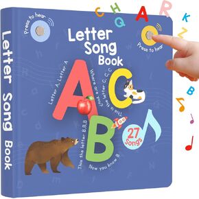 LEARNING BUGS Interactive Letter Song Book for 1 Year olds – 26 Alphabet Songs, Nursery Rhyme Tunes, ABC Recital for 2 Year olds, Sturdy Pages – Perfect Toy and Gift for Toddlers Ages 1-3