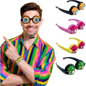 4 Pack Funny Glasses for Adults Halloween Decorations- Winking Glasses Toys Halloween Costume, Goggles Glasses Halloween Party Favors for Costume Halloween Toys, Best Gifts for Halloween
