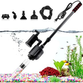 AQQA Aquarium Gravel Cleaner, 4-in-1 Upgrade Suction Power Manual Fish Tank Gravel Vacuum Cleaner Tools for Aquarium Water Changer with Water Flow Adjustment Use for Fish Tank Cleaning Gravel Sand