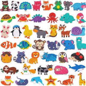 aowenxi Gem Craft Kits for Girls Ages 6-8 8-12, Keychains Arts and Crafts Kits for Kids, 5000+ Gems with 28 Designs (Colorful-1)