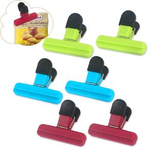 6 قطع من مشابك أكياس الرقائق ومشابك الطعام، مشابك شرائح بلاستيكية بأحجام صغيرة لتخزين الطعام ومشابك المطبخ للرقائق وأكياس الطعام الأخرى، قبضة محكمة الغلق شديدة التحمل 3 ألوان in Kuwait