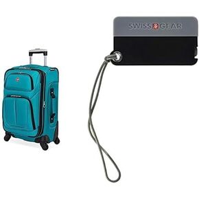 SwissGear Sion Softside Expandable Roller Luggage and Luggage ID Tag