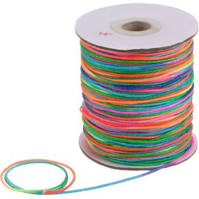 uxcell 1.5mm Nylon String Cord 150 Yards Nylon Satin String Bracelet String Chinese Knotting Cord Beading Thread for Jewelry Making Braided Necklaces Macrame Trim Craft Colorful