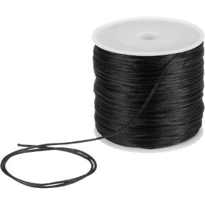 uxcell 1.5mm Nylon String Cord 60 Yards Nylon Satin String Bracelet String Chinese Knotting Cord Beading Thread for Jewelry Making Braided Necklaces Macrame Trim Craft Pink