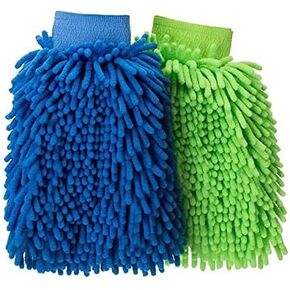 2 Pack Super Absorbent Premium Chenille Microfiber Wash Mitt,Double-Sided,Scratch- Free,Lint-Free (GB)