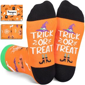 HAPPYPOP Halloween Gifts for Kids Boys Girls - Halloween Socks for Teens Adults, Pumpkin Gifts Kids