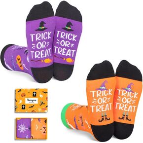HAPPYPOP Halloween Gifts for Boys Girls - Halloween Socks for Teens Adults, Pumpkin Gifts Kids Pack