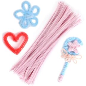 LOMIMOS 100Pcs Pipe Cleaners Craft,Pipe Cleaners Chenille Stem Fuzzy Sticks Craft Supplies for Home DIY Handmade Art Festival (Light Purple)