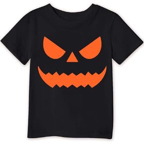 Toddler Boy Girl Halloween T-Shirts Skeleton Glow in Dark Kids Pumpkin Short Sleeve Shirts