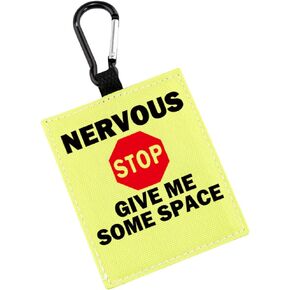 PWHAOO Nervous/Anxious Give Me Space Alert Hanging Patch Caution Stop Dog Alert Hanging Patches Nervous Dog Hanging Dog Alert Patches (Anxious Space Alert)
