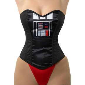 Darth Vader Corset Womens Corset Overbust Tight Lacing Cotton Steel Boned Corset Darth Vader Corset