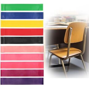 10 Pcs Colorful Chair Bands for Kids, Stretchy Rubber Bands for Kids with Fidgety Feet,Foot Bands For School Student Classroom Supply