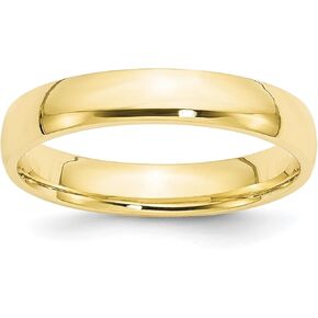 Solid 10k Yellow Gold 4 mm Comfort Fit Wedding Band Ring