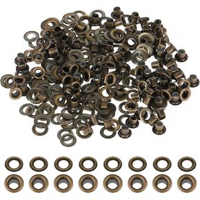 Tiny Grommets Eyelets, 3mm/1/8" 100 Set Grommets Kit Metal Eyelets, Self Backing Eyelets, Metal Grommet Kit for Shoes, Bead Cores, DIY Project(Bronze)