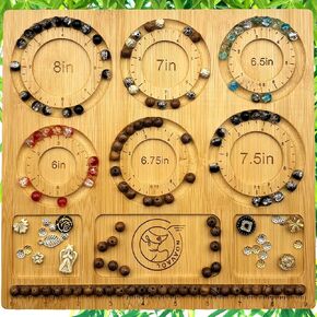 NOAVAOL Bead Boards for Jewelry Making, Combi Bamboo Beading Board for Jewelry Bracelet Making, Beading Trays Jewelry Design Mats for Bracelet, DIY Design Bamboo Jewelry Making Supplies