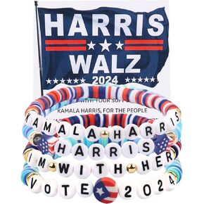 Kamala Harris 2024 Bracelets, President Vote Campaign Kamala Harris Merch, Merchandise Bracelet for Women Men