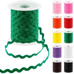 Glarks 1Pcs 27Yard/25M White Rick Rack Trim Ribbon Wave Sewing Bending Fringe Trim for DIY Sewing Crafts Wedding Bridal Dress Embellishment Party Decoration Gift Wrapping Supplies
