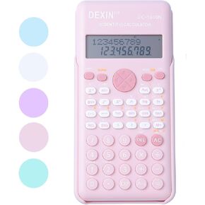 Scientific Calculators for Students, 240 Functions 2-Line Standard Scientific Calculator, Cute School Office Supplies，Math Calculator for School (Pink)
