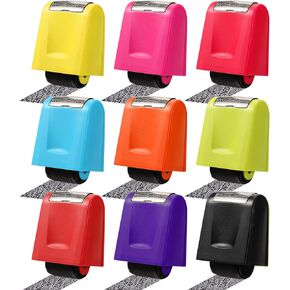 9 Pcs Identity Protection Roller Stamp Privacy Confidential Identity Theft Prevention Security Stamp Colorful Address Blocker Roller Stamp Theft Prevention Device Address Hiding Stamp Eraser, 9 Colors