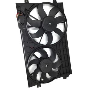 PartsFlow Radiator Cooling Fan Assembly For 2012-2013 Volkswagen Beetle/Passat For 2010-2013 Volkswagen Golf For 2006-2009 Volkswagen Rabbit For 2005-2013 Volkswagen Jetta 620-843