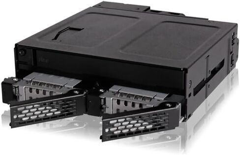 ICY DOCK 2 Bay 2.5 SAS/SATA SSD/HDD & (Ultra) Slim Optical Disk Drive CD DVD ROM Backplane Enclosure for 5.25" Bay | ToughArmor MB602SPO-B in Kuwait