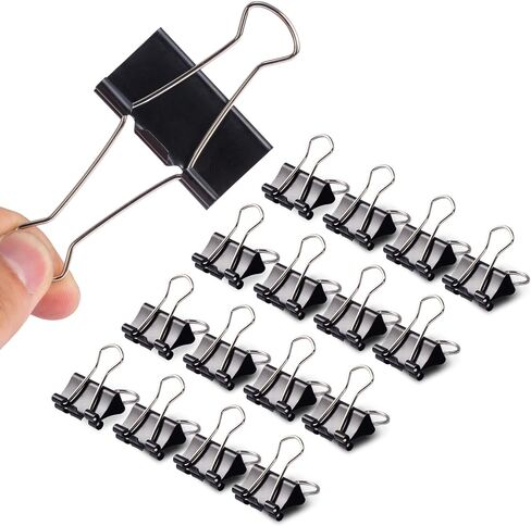 100 Pcs Binder Clips Assorted Sizes, Metal Clips for Office, Paper Clamps 6 Size, X Large, Large, Medium, Small, Mini and Micro in Saudi Arabia