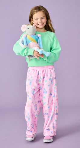 iscream Big Girls Silky Soft Plush Fun Print Fleece Pants - Holiday Twinkle Collection in Saudi Arabia