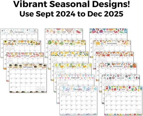 Cranbury Wall Calendar 2025-2026 8.5x11", Use Now to Dec 2026, Beautiful Floral Designs, Thick Paper, Large Daily Squares, Sturdy Spiral Binding, Use on Wall Lay or Flat as Monthly Desk Calendar in Saudi Arabia
