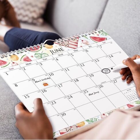 Cranbury Wall Calendar 2025-2026 8.5x11", Use Now to Dec 2026, Beautiful Floral Designs, Thick Paper, Large Daily Squares, Sturdy Spiral Binding, Use on Wall Lay or Flat as Monthly Desk Calendar in Saudi Arabia