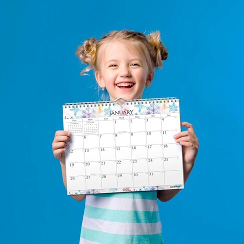 Cranbury Wall Calendar 2025-2026 8.5x11", Use Now to Dec 2026, Beautiful Floral Designs, Thick Paper, Large Daily Squares, Sturdy Spiral Binding, Use on Wall Lay or Flat as Monthly Desk Calendar in Saudi Arabia