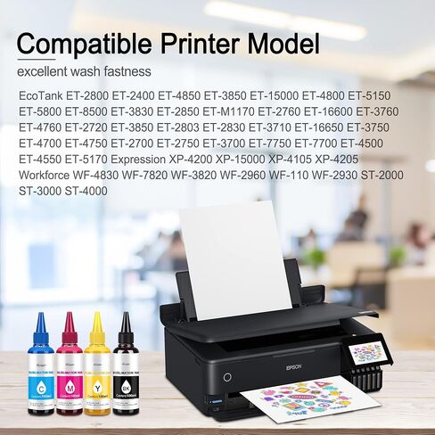 إعادة تعبئة حبر التسامي متوافقة مع القوى العاملة WF-2930 WF-2750 WF-7820 WF-3820 WF-2650 WF-3620 WF-2650 WF-3520 WF-7710 C88 Ecotank ET-2850 ET-2800 ET-2803 ET-4800 ET-3850 حبر الطابعة ET-15000 ET-8550 in Kuwait