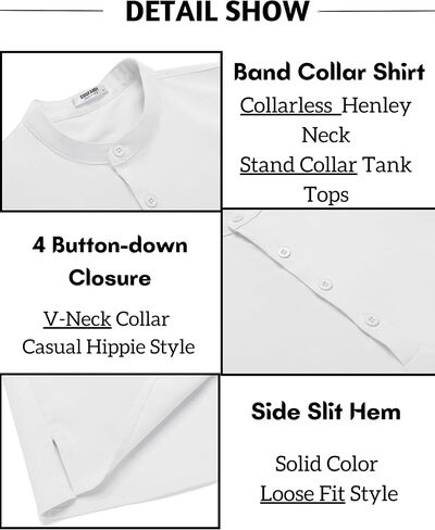COOFANDY Sleeveless Beach Shirts for Men Summer Tank Shirts Casual Henley Tank Top in Kuwait