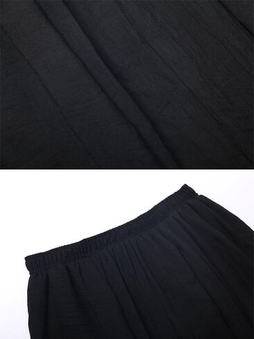 OCHENTA Women's Girls Elastic Waist Long Flowy Bohemian Cotton Casual Maxi Skirt for Summer Beach Holiday in Saudi Arabia