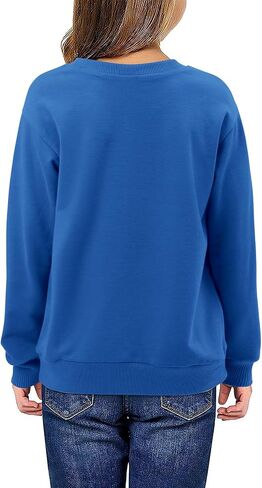 storeofbaby Girls Long Sleeve Sweatshirt Casual Crew Neck Ribbed Tops Loose Fit Pullover in Saudi Arabia