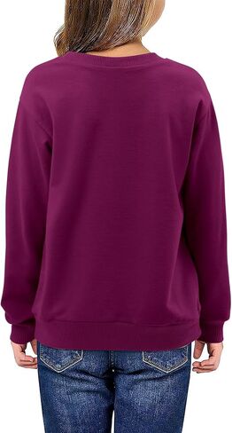 storeofbaby Girls Long Sleeve Sweatshirt Casual Crew Neck Ribbed Tops Loose Fit Pullover in Kuwait