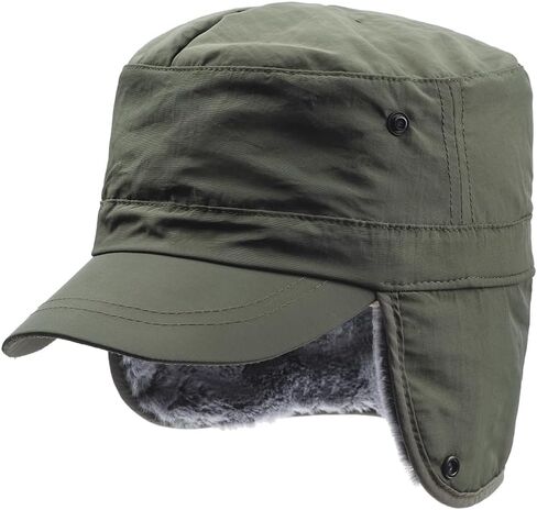 Winter Ear Flap Ushanka Fur Trapper Hat Winter Visor Warm Cadet Baseball Cap for Men Women in Saudi Arabia