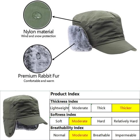 Winter Ear Flap Ushanka Fur Trapper Hat Winter Visor Warm Cadet Baseball Cap for Men Women in Saudi Arabia
